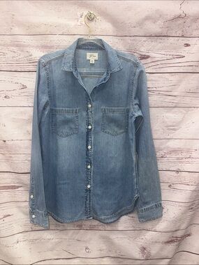 J. Crew Light Blue Denim Button-Up Shirt Size 6T